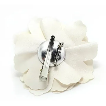 Meilliwish Camellias Flower Hair Clip Brooch Pin Cream A74