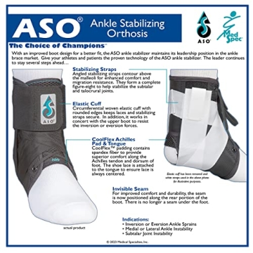 Med Spec ASO Ankle Stabilizer in Black, Large