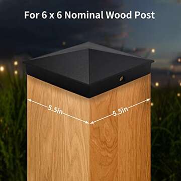 Azdele 6x6 Aluminum Pyramid Post Caps Cover for 6x6 Nominal Wood Post(Actual 5.5" x 5.5" Wood Post),...