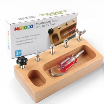 MEROCO Montessori Screw Driver Board for Kids Montessori Materials Basic Skills Educational Learning...