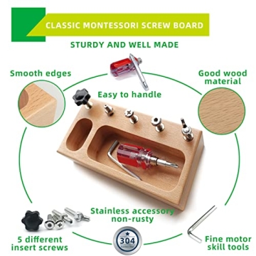 MEROCO Montessori Screw Driver Board for Kids Educational Toy