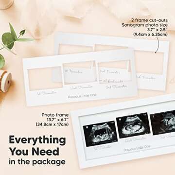 Sonogram Picture Frame - Trio Ultrasound Picture Frames For Mom To Be Gift - Baby Ultrasound frame -...