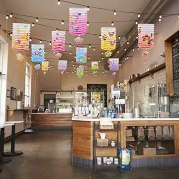 BUZIFU 12pcs Chinese New Year Paper Lanterns: Japanese Paper Lanterns Mid Autumn Festival Lanterns Hanging Accordion Chinese Paper Lanterns Crafts for Birthday Wedding Party Decoration