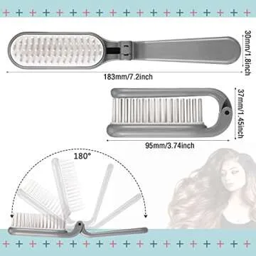 Yinkin 4 Pieces Folding Hair Brush Mini Foldable Hair Combs Compact Portable Pocket Size Travel Brush for Women Men Family School Travel Car Gym Bag Purse(Multicolor)