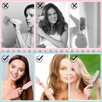 Yinkin 4 Pieces Folding Hair Brush Mini Foldable Hair Combs Compact Portable Pocket Size Travel Brush for Women Men Family School Travel Car Gym Bag Purse(Multicolor)