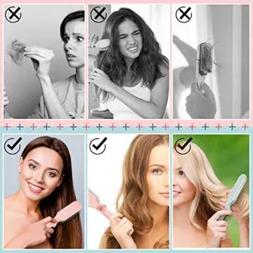 Yinkin 4 Pieces Folding Hair Brush Mini Foldable Hair Combs Compact Portable Pocket Size Travel Brush for Women Men Family School Travel Car Gym Bag Purse(Multicolor)