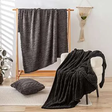 YUSOKI Sherpa Throw Blanket-3D Stylish Design Super Soft Fuzzy Cozy Warm Blanket Thick Plush Fluffy Furry Blankets for Teen Girls Women Couch Bed Sofa Chair Men Boys Gift(Morel,50"x65")