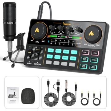 Podcast Equipment Bundle with Audio Mixer & Mic