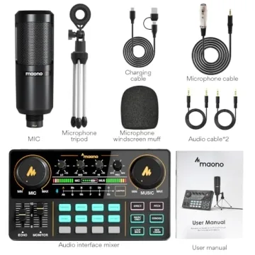 Podcast Equipment Bundle with Audio Mixer & Mic