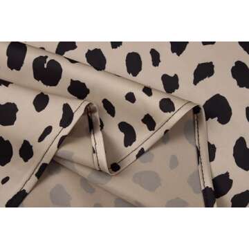 Soowalaoo High Waisted Leopard Midi Length Skirt Hidden Elasticized Waistband Silk Satin Summer Casual Trendy Ladies Skirts L