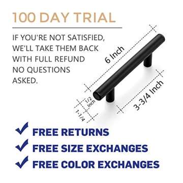 Ravinte Matte Black Stainless Steel Cabinet Pulls – 10-Pack