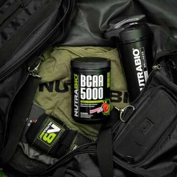 NutraBio BCAA 5000 Powder - Vegan Fermented BCAAs - Supports Lean Muscle Growth, Recovery, Endurance - 60 Servings - Dragonfruit Candy