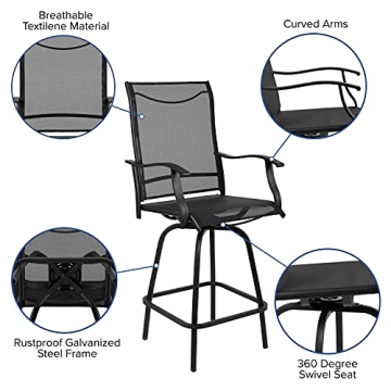 Stylish Swivel Patio Barstools Set of 2 for Outdoor Use