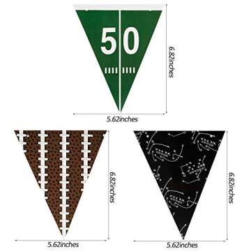 2 Pieces Football Pennant Banner for Sports Party Fun