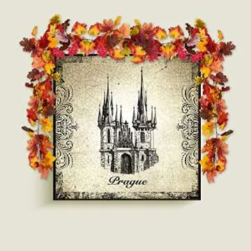 Sunm boutique 2 Pcs 5.9 ft/Piece Artificial Maple Leaf Garland, Fall Maple Garland, Hanging Fall Leave Vines Hanging Plants for Indoor Outdoor Autumn Door Fireplace Thanksgiving Festival Dinner Party