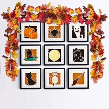 Sunm boutique 2 Pcs 5.9 ft/Piece Artificial Maple Leaf Garland, Fall Maple Garland, Hanging Fall Leave Vines Hanging Plants for Indoor Outdoor Autumn Door Fireplace Thanksgiving Festival Dinner Party