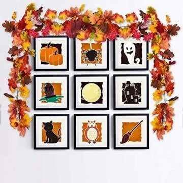 Sunm boutique 2 Pcs 5.9 ft/Piece Artificial Maple Leaf Garland, Fall Maple Garland, Hanging Fall Leave Vines Hanging Plants for Indoor Outdoor Autumn Door Fireplace Thanksgiving Festival Dinner Party