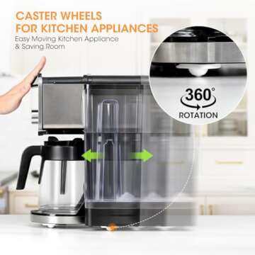 Aieve Appliance Sliders for Kitchen Appliances, 8 Pack Small Appliance Wheels, Self Adhesive Caster ...