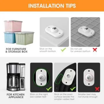 Aieve Appliance Sliders for Kitchen Appliances, 8 Pack Small Appliance Wheels, Self Adhesive Caster Wheels, Appliance Rollers, Mini Swivel Wheels for Countertop Easy Moving