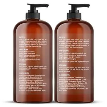 BOTANIC HEARTH Argan Oil Shampoo and Conditioner Set - 16 fl oz each with Keratin, Restorative & Moi...