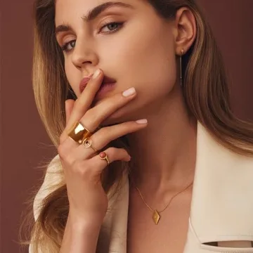 NVWAROCK Gold Wide Statement Band Ring for All