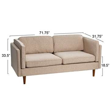 Creative Co-Op Atley High Sided Sofas, Wheat