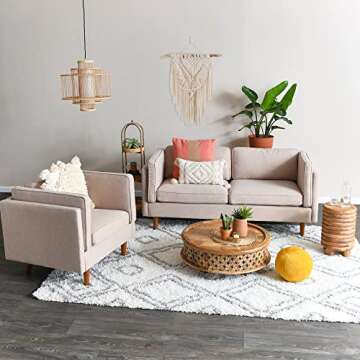 Creative Co-Op Atley High Sided Sofas, Wheat