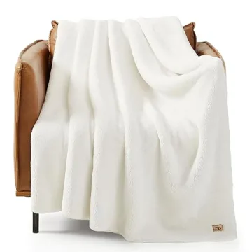 UGG Whitecap Plush Flannel Throw Blanket 50x70 Cozy