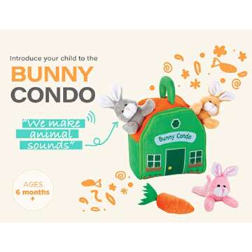 Etna 5-Piece Bunny Condo Play Set with Sounds - Adorable Plush Toy for Imaginative Play