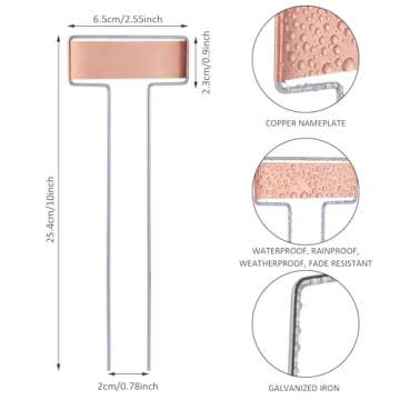32 PCS Metal Plant Labels - Stylish Copper Garden Name Tags for Easy Identification