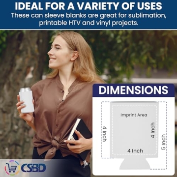 CSBD 50 Pack Blank Can Coolers for Events and Crafts