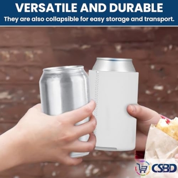 CSBD 50 Pack Blank Can Coolers for Events and Crafts