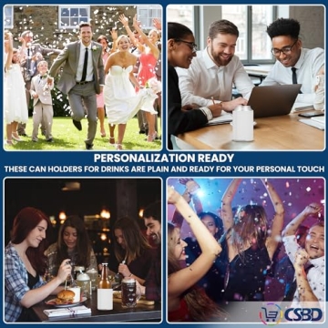 CSBD 50 Pack Blank Can Coolers for Events and Crafts