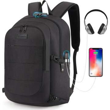 Tzowla Water Resistant Laptop Backpack with USB Port