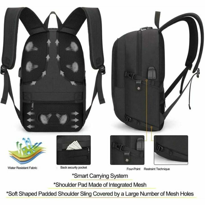 Tzowla Water Resistant Laptop Backpack with USB Port