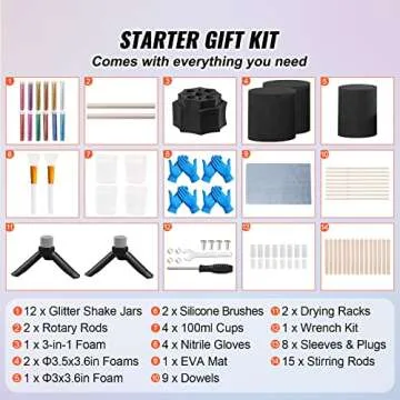 VEVOR Double Cup Turner for Crafts – 2-Arm Tumbler Turner for DIY Glitter and Epoxy Tumblers