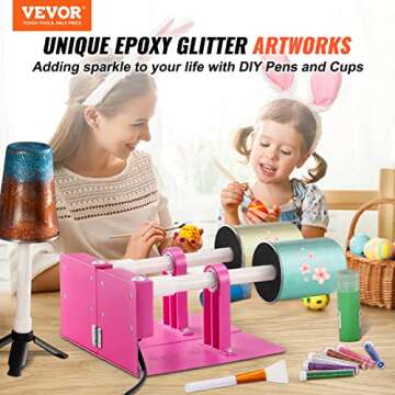 VEVOR Double Cup Turner for DIY Glitter & Epoxy Tumblers