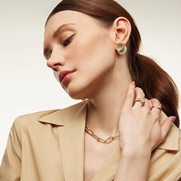 Trendy Anten Pink Big Chunky Gold Earrings for Women