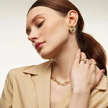 Trendy Anten Pink Big Chunky Gold Earrings for Women