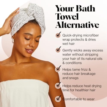 Kitsch Microfiber Hair Towel Wrap - Quick Drying & Stylish