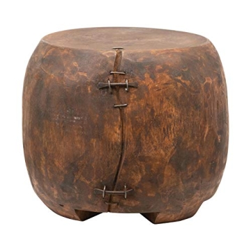 Hand-Carved Mango Wood Pedestal with Unique Design