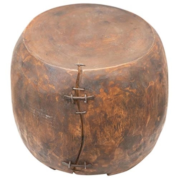 Hand-Carved Mango Wood Pedestal with Unique Design