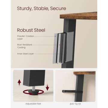 VASAGLE Corner Shelf, 5-Tier Corner Bookshelf, Storage Shelving Unit, Plant Stand for Living Room, Industrial Accent Furniture with Steel Frame, Rustic Brown and Black ULLS35X