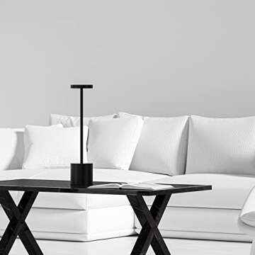 JALVDE Cordless Rechargeable Battery Operated Dining Table Lamp 6000 mAh LED Desk Lamps 13.5 inches 3-Level Light Color Adjustable Dimmable Brightness for Reading/Restaurant/Study, Pack of 2