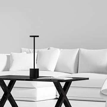 JALVDE Cordless Rechargeable Battery Operated Dining Table Lamp 6000 mAh LED Desk Lamps 13.5 inches 3-Level Light Color Adjustable Dimmable Brightness for Reading/Restaurant/Study, Pack of 2