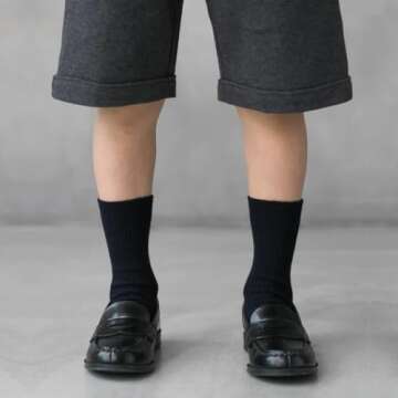 COTTON DAY Unisex Little Kids Youth Boys Girls Soft Cotton Crew School Dress Socks 6 Pack 4-6 Years ...