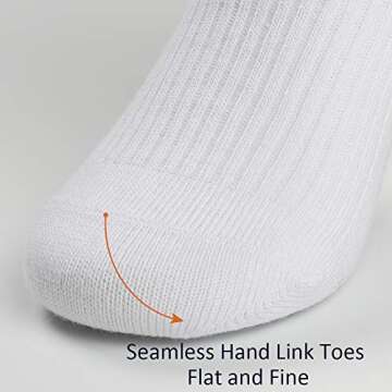 COTTON DAY Unisex Little Kids Youth Boys Girls Soft Cotton Crew School Dress Socks 6 Pack 4-6 Years Ribbed White S (6)