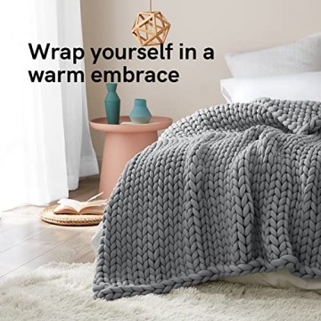 YnM Chunky Knit Weighted Blanket for Comfort and Style