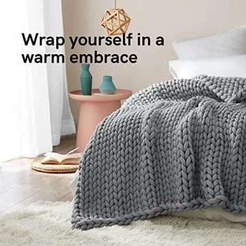 YnM Chunky Knit Weighted Blanket for Comfort and Style