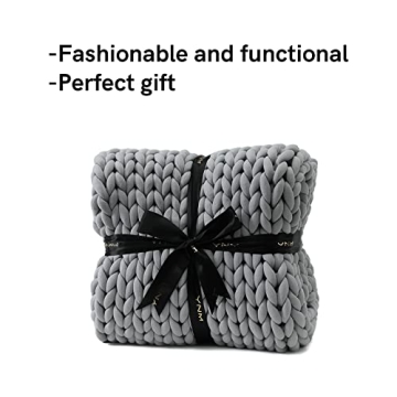 YnM Chunky Knit Weighted Blanket for Comfort and Style